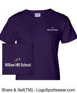 Embroidered purple bee T #2 Design Zoom